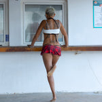 Sexy Red Tartan Micro Skirt