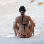 Luxury Black Micro Bikini Triangle Shape with Gold Rings