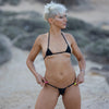 Luxury Black Micro Bikini Triangle Shape with Gold Rings