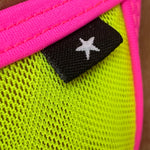 Mesh Neon Yellow Micro Bikini V Shape Back